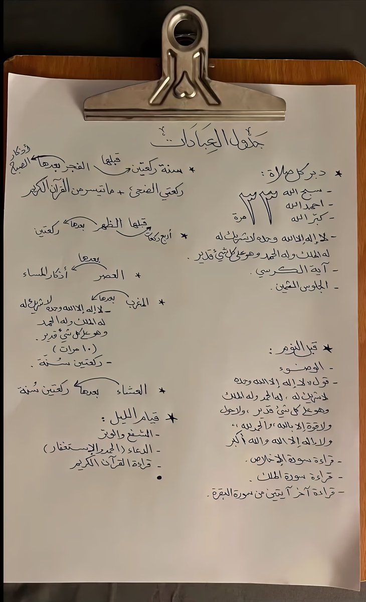 جدول للعبادات
يمكنكم تستغلون أوقات رمضان: