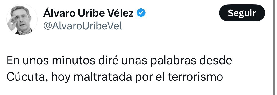 UldaricoRamire's tweet photo. La bomba en Cúcuta fue anoche casi a las 10 PM, y hoy Uribe apareció en la ciudad a las 8 AM. Demasiada coincidencia. Ya ni disimulan. https://t.co/Bs86YdMRjW