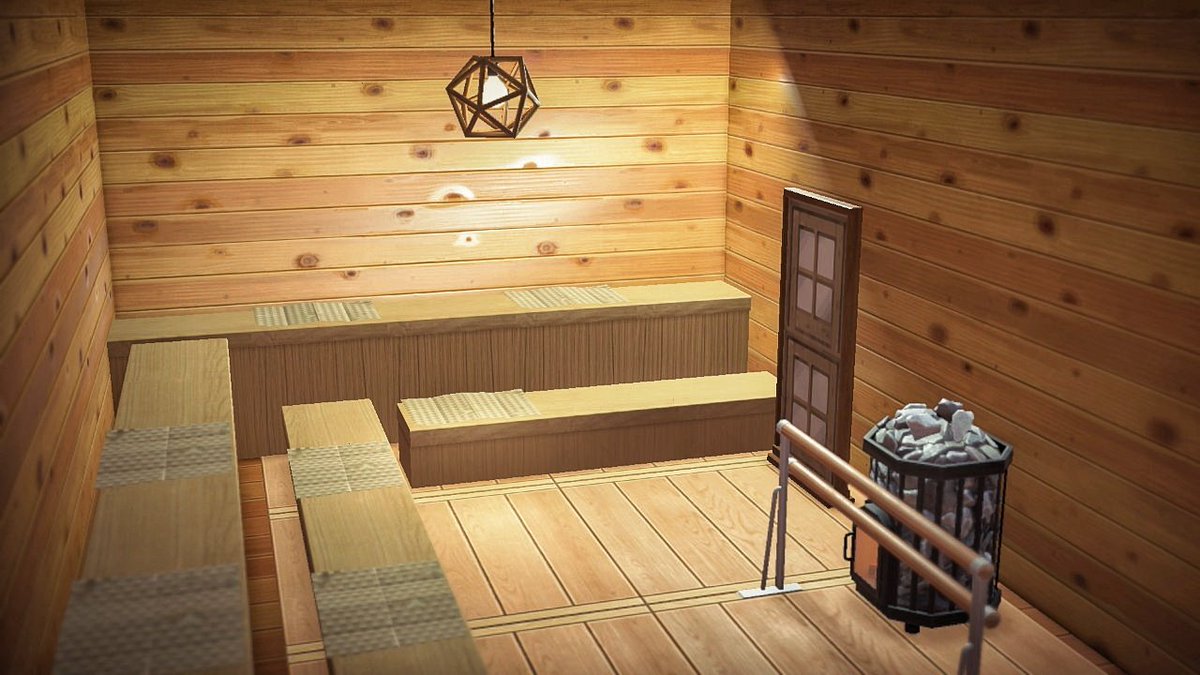 _den_atsumori's tweet photo. 以前作ったサウナ、少し変更🧖

#あつ森 #あつまれどうぶつの森 #acnh #AnimalCrossing 

本日18時にYouTubeにて動画公開します🎥 https://t.co/MzQR3OubHg
