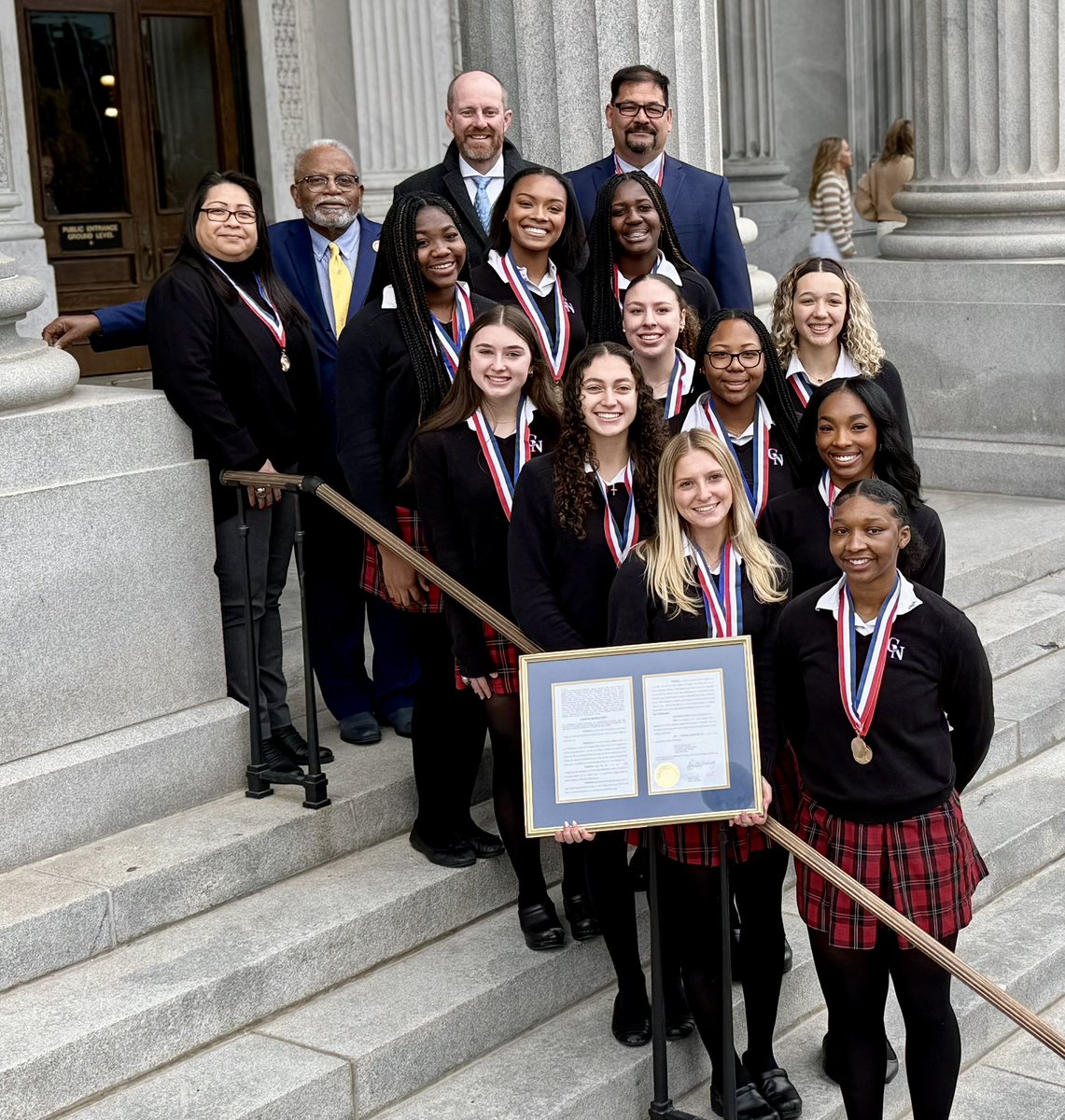 EmilyCantey's tweet photo. Super proud to be honored at the SC State House as the 2024 SCISA 4A State Champions 🏐💍🏆 #backthebird @CNathletics1 https://t.co/PtzN9uOIjz
