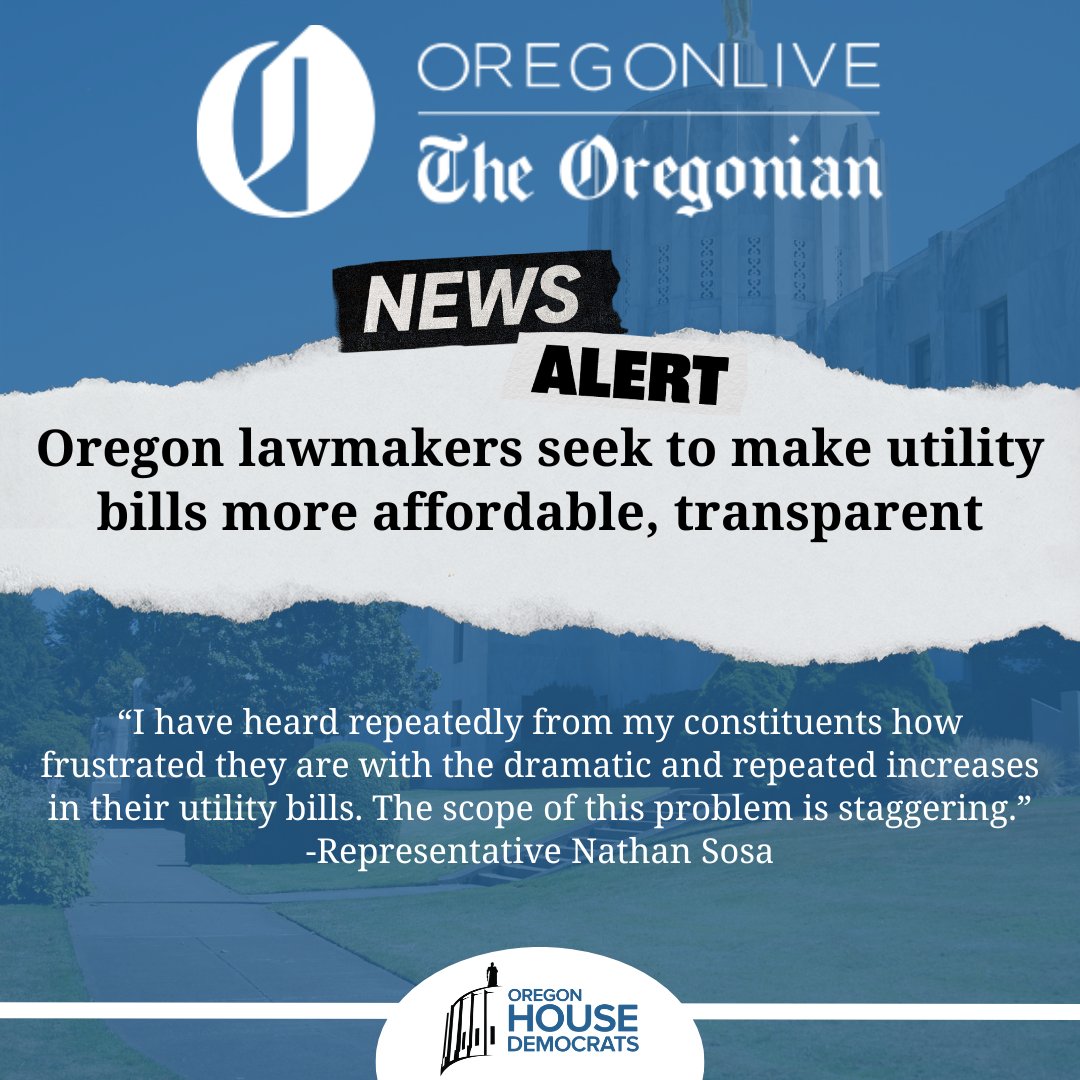 Rep. Nathan Sosa understands the burden of rising utility costs on Oregonians. That’s why he’s the Chief Sponsor of HB 3179 to lower residential utility costs. The bill had a hearing today in the House Committee On Commerce and Consumer Protection, which Rep. Sosa chairs.
