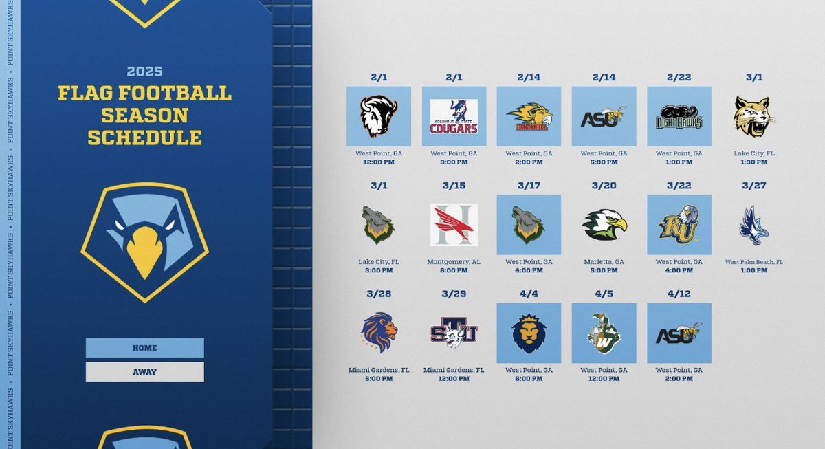 Updated schedule‼️ Hope to see you there this season! #Togetherwefly #flagfootball