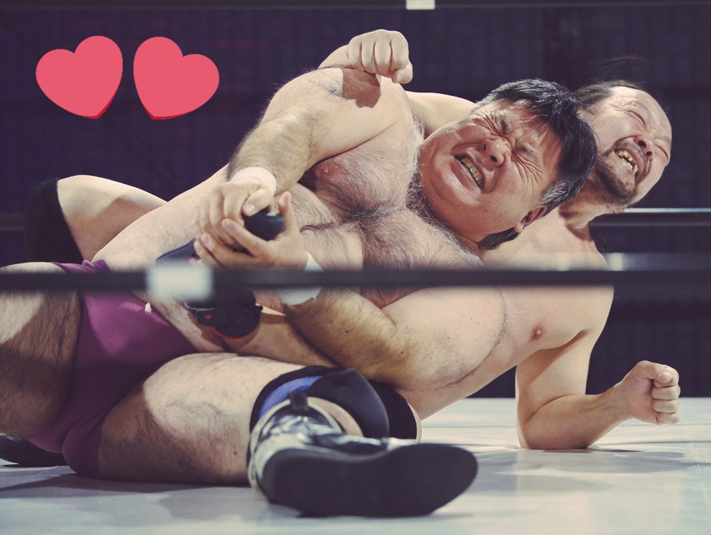 親父レスラー、寝技の攻防⁉️