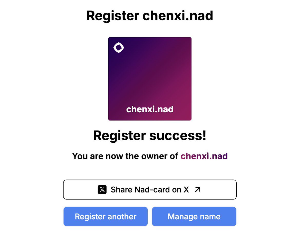 gm兄弟们！ Monad测试网的域名可能会有空投我注册了chenxi.nad https://t.co/v3cddKRyrv  另外准备开始写点领水脚本⬇️ 1️⃣ 首选OKX领水，要求钱包大于10u，一次可领0.5 $MON https://t.co/MBtPVCh7Me…  2️⃣ 官方领水渠道，即使卡但也要去特意领一下
