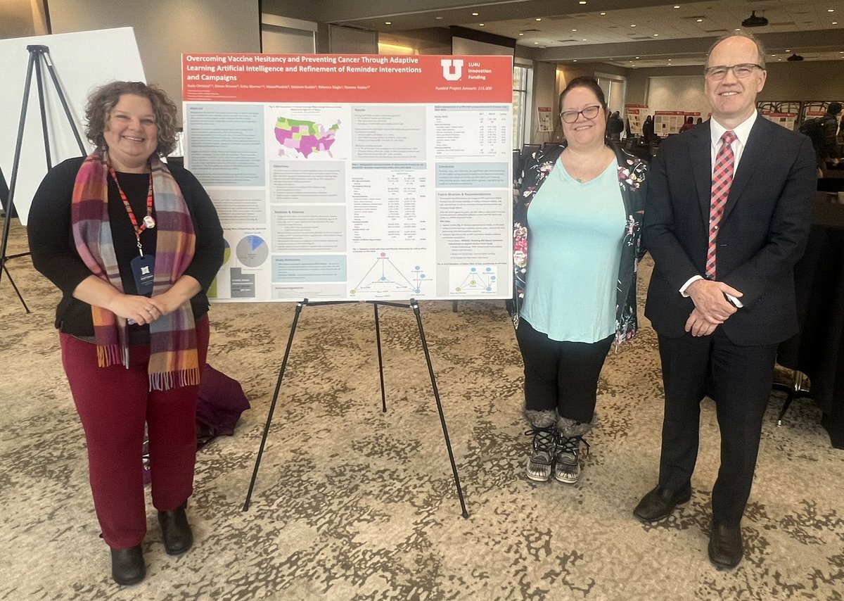 Marla De Jong (@marladejongutah) on Twitter photo While attending the 1U4U Symposium today, <a href="/BobCarterMD/">Bob Carter MD PhD</a> visited Kaila Christini, <a href="/deannakepka/">Deanna Kepka, PhD, MPH</a>, <a href="/WarnerEcho/">Echo Warner, PhD, MPH</a>, and colleagues' poster - Overcoming Vaccine Hesitancy and Preventing Cancer Through Adaptive Learning AI and Refinement of Reminder Interventions and Campaigns. <a href="/uofunursing/">U of Utah Nursing</a> While attending the 1U4U Symposium today, <a href="/BobCarterMD/">Bob Carter MD PhD</a> visited Kaila Christini, <a href="/deannakepka/">Deanna Kepka, PhD, MPH</a>, <a href="/WarnerEcho/">Echo Warner, PhD, MPH</a>, and colleagues' poster - Overcoming Vaccine Hesitancy and Preventing Cancer Through Adaptive Learning AI and Refinement of Reminder Interventions and Campaigns. <a href="/uofunursing/">U of Utah Nursing</a>