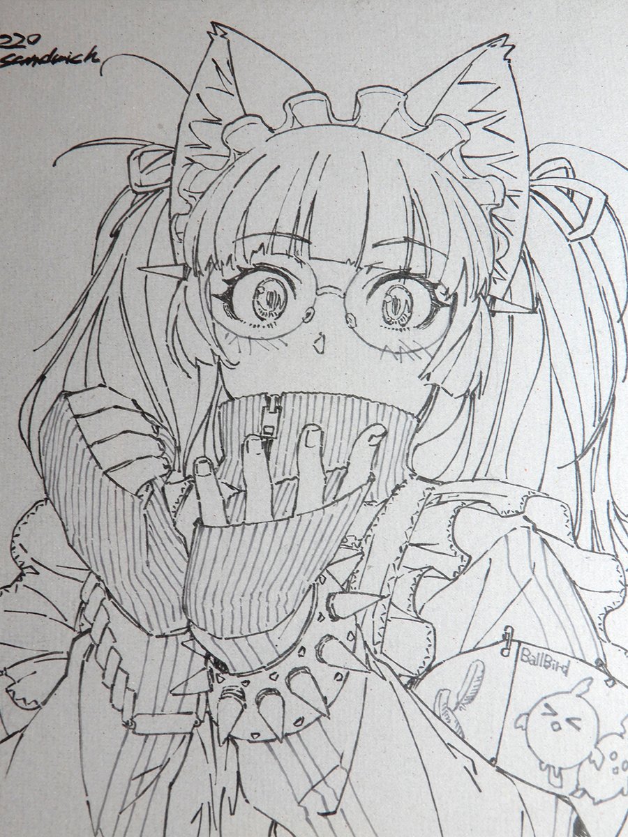 外出先で描いた絵1
#出先絵 #線画 #狐娘 