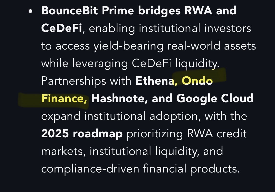 Need my followers help with some research. 

Been looking for more RWA plays and there’s an interesting play that came across my feed. 

$BB has a TVL of $566M but a marketcap of only $80M 

Their backed by Binance Labs and other pretty big crypto VCs

Partnered with $Ondo $ENA