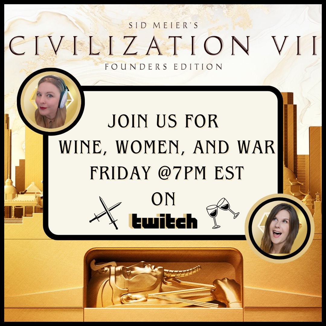 Sassy (@sassygamerlady) on Twitter photo Join me over on twitch, Friday at 7pm EST for a fun filled stream stream w/ <a href="/whitneymeers/">Whitney Meers (Lumba3go)</a> as we dive into #Civ7 🍷💁♀️⚔️
twitch.tv/sassygamerlady Join me over on twitch, Friday at 7pm EST for a fun filled stream stream w/ <a href="/whitneymeers/">Whitney Meers (Lumba3go)</a> as we dive into #Civ7 🍷💁♀️⚔️
twitch.tv/sassygamerlady