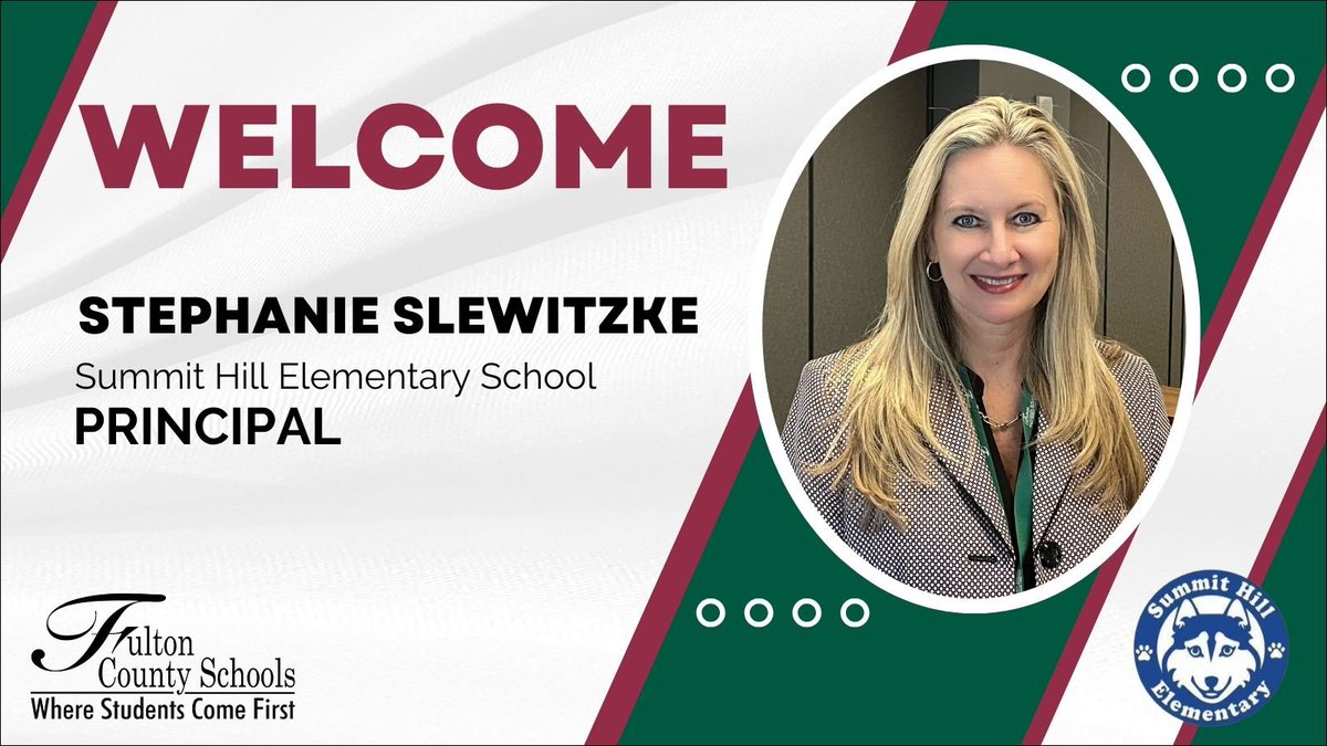 Dr. Crumbley (@fultonzone7) on Twitter photo Please join me in welcoming Mrs. Stefi Slewitzke as the new principal of Summit Hill ES! Congratulations!! Go Huskies! <a href="/FultonCoSchools/">FultonCountySchools</a> <a href="/StefiWickers41/">Stefi Wicker Slewitzke</a> Please join me in welcoming Mrs. Stefi Slewitzke as the new principal of Summit Hill ES! Congratulations!! Go Huskies! <a href="/FultonCoSchools/">FultonCountySchools</a> <a href="/StefiWickers41/">Stefi Wicker Slewitzke</a>