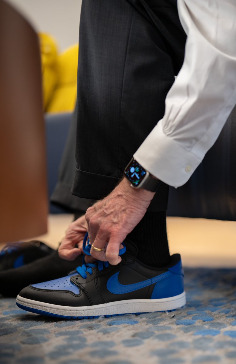 UCLAchancellor's tweet photo. Ready with my Jordan 1 Low ’85 “Royal” sneakers for tonight’s @UCLAWBB game at Pauley to support those who are battling cancer. Looking forward to connecting with fellow Bruins! @UCLA @UCLAAthletics #GoBruins https://t.co/YpBoUrvbpw