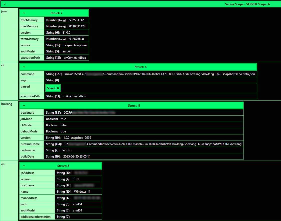 gamesover's tweet image. I haven't played with @TryBoxLang since #ColdFusion Summit 2024. #CommandBox "server start" failed with "runwar.Server.siteDeploymentManager is null" error. I manually killed background Java processes, deleted all config "server" directories & retried. Works + NOICE! #cfml