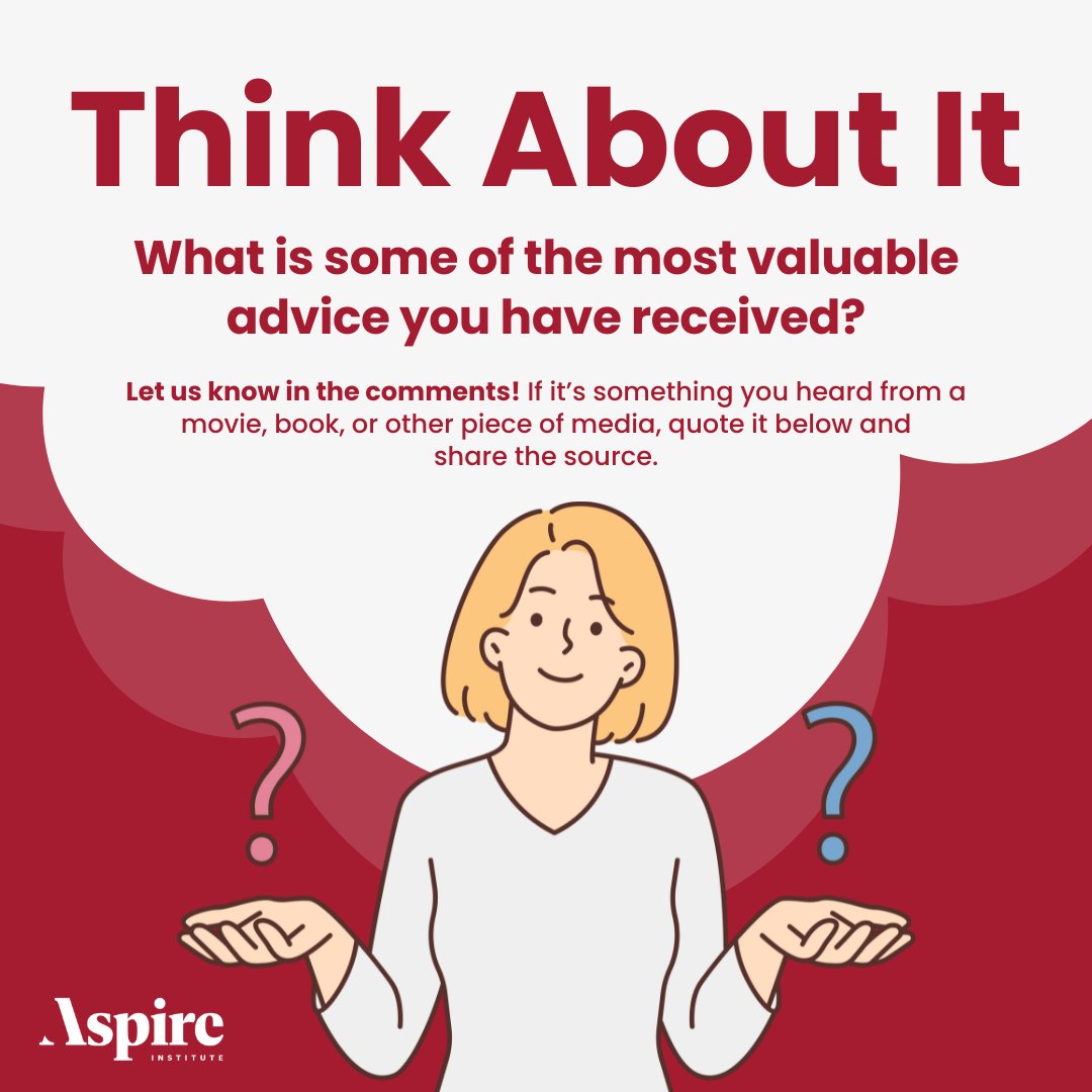 aspire_leaders's tweet image. This #ThinkAboutItThursday, we want you to reflect on a piece of advice that has really stuck with you throughout your life. Take this opportunity to share it with others in the comments — your words could make a meaningful difference to someone else! #firstgen #advice
