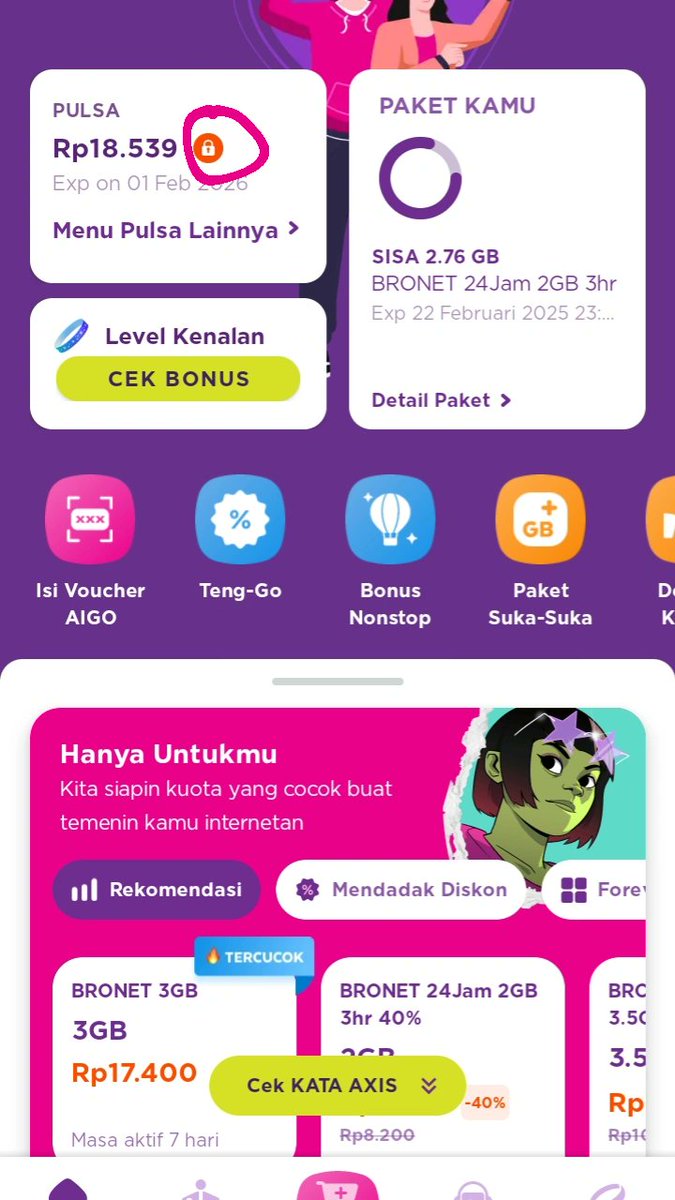 cheysastalin's tweet photo. Buat pengguna Axis yang ngga dpt OTP Banking, bisa dicek menu di aplikasi AXISnet ya,, Terus, klik tanda yang aku lingkarin ya

(Aku juga ada kendala ngga dpt OTP Banking untuk Verifikasi) https://t.co/pfZOubYUeb