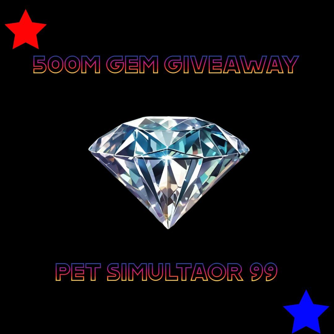 💎500M GEM GIVEAWAY💎
❤️LIKE❤️
♻️RETWEET♻️
✅FOLLOW✅
👑WINNER ANNOUNCED MONDAY AT 6PM EST👑
#PetSimulator99 #petsim99 #ROBLOX #robloxgiveaway #petsimulator99giveaway
#RobloxGames #fypシ #foryoupage #Giveaway #giveaways #GiveawayAlerts #petsim99giveaway #Prest4n