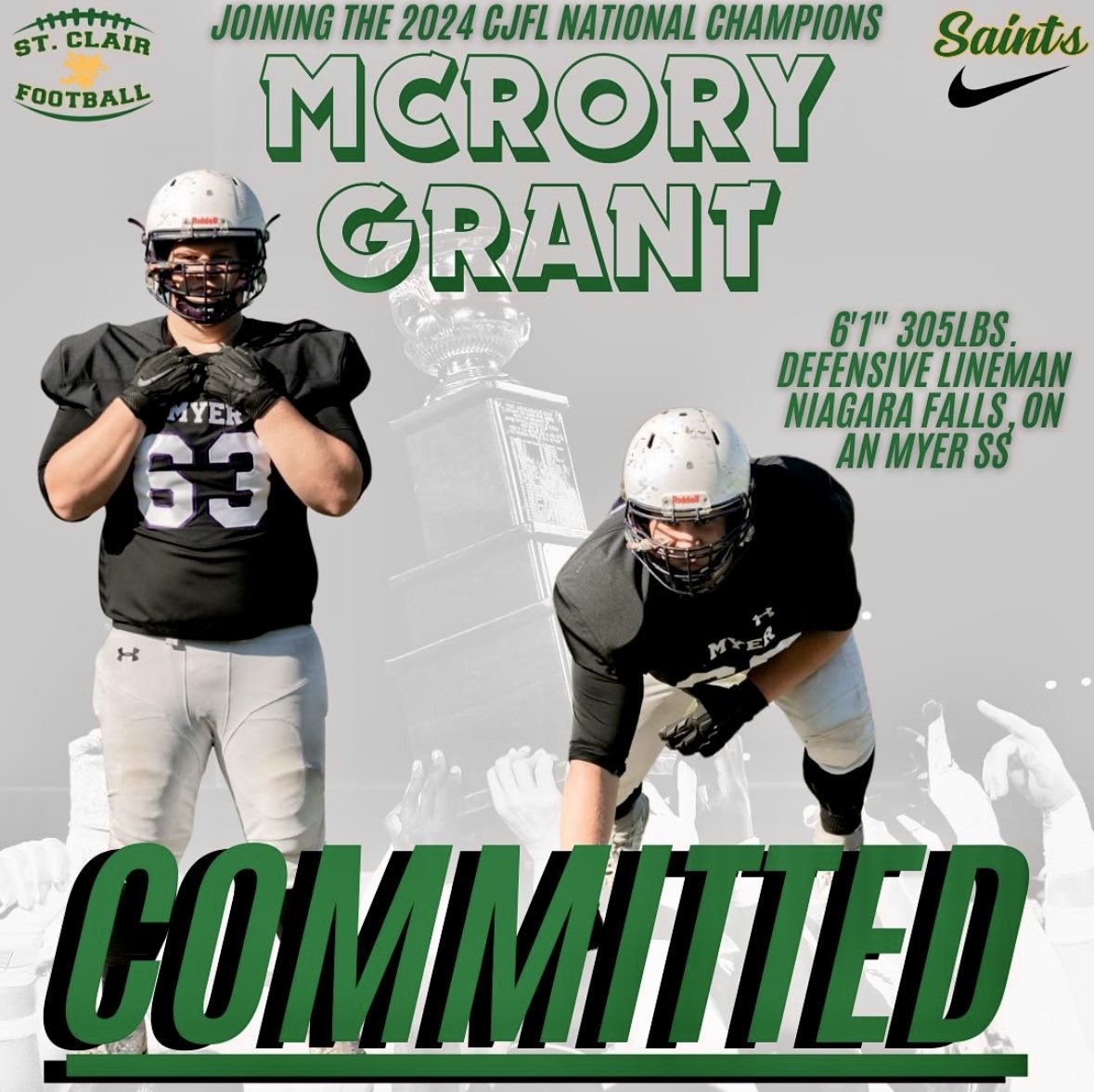MChance519's tweet image. Another monster is joining the middle of our Force Unit.   From a tremendous program at AN Meyer we are expecting big things from this addition.  A big, strong DT who plays with great leverage.   Welcome to the College of Champions McRory!   Let’s go!