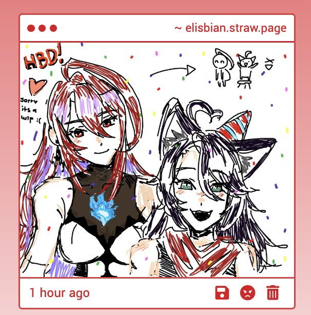 THANK YOU I LOVE THIS SO MUCH!!!!! MY LITTLE GUY NEXT TO MY OSHI 😭🙏 also I'm not sure if you sent the ask about constantly losing ur drawings, I'm so sorry for that and please there is no rush (or pressure!!) at all to draw art for me but I'm still so thankful tho!!!