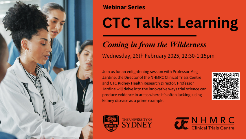 TrialsCentre's tweet photo. Don’t miss our next session of CTC Talks: Learning! Join us as @jardine_meg shares the innovative ways #KidneyDisease can adapt to trial design opportunities. 🔗https://t.co/zLOjV2YQ8j

📅 Explore all upcoming CTC Talks: Learning events🔗https://t.co/0691RMCYKi 📺 Watch past sessions 🔗 https://t.co/yZNjqgPnXr