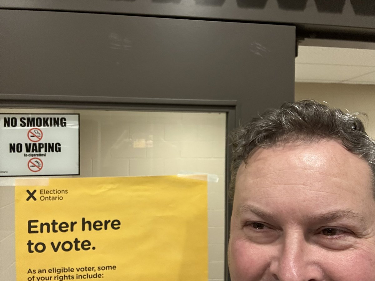 Vote. 
Always vote.   

#DoingMyPart #growingstrongertogether #vote #onpoli #onpolitics #onvote #ontarioelection #ontariopolitics