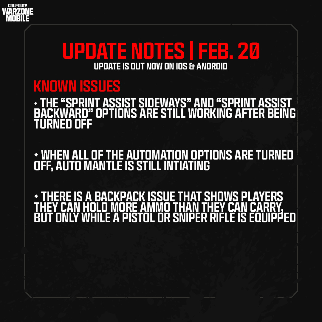 🆕Patch released today! 

This is largely compromised of bug fixes and optimization improvements, including an optimization to reduce the game size on some devices. 

For the rest of basics about this patch, check out the bug fixes and known issues 🔽