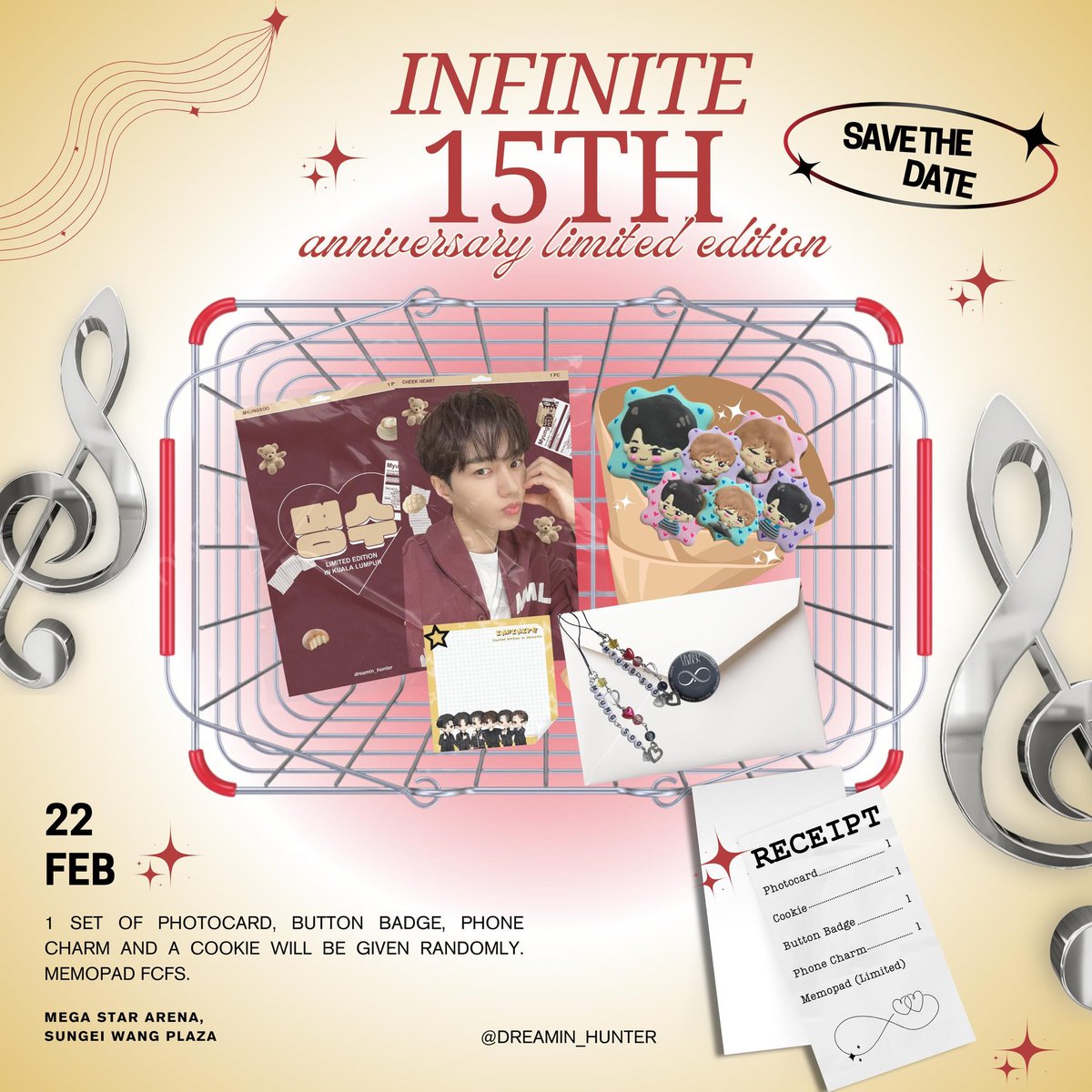 𓂃 ࣪˖ ִֶָ𐀔  𝐟𝐫𝐞𝐞𝐛𝐢𝐞𝐬 𓂃 ࣪˖ ִֶָ𐀔 

📍Mega Star Arena, Sungei Wang Plaza
📆 22 Feb 2025
⏳️TBA

⋆˚࿔ RT &amp; LIKE is appreciated 
⋆˚࿔ FCFS, don't throw away pls~!
See you there, Inspirits!
#INFINITE #인피니트 #INFINITEinKL #INFINITEinMY