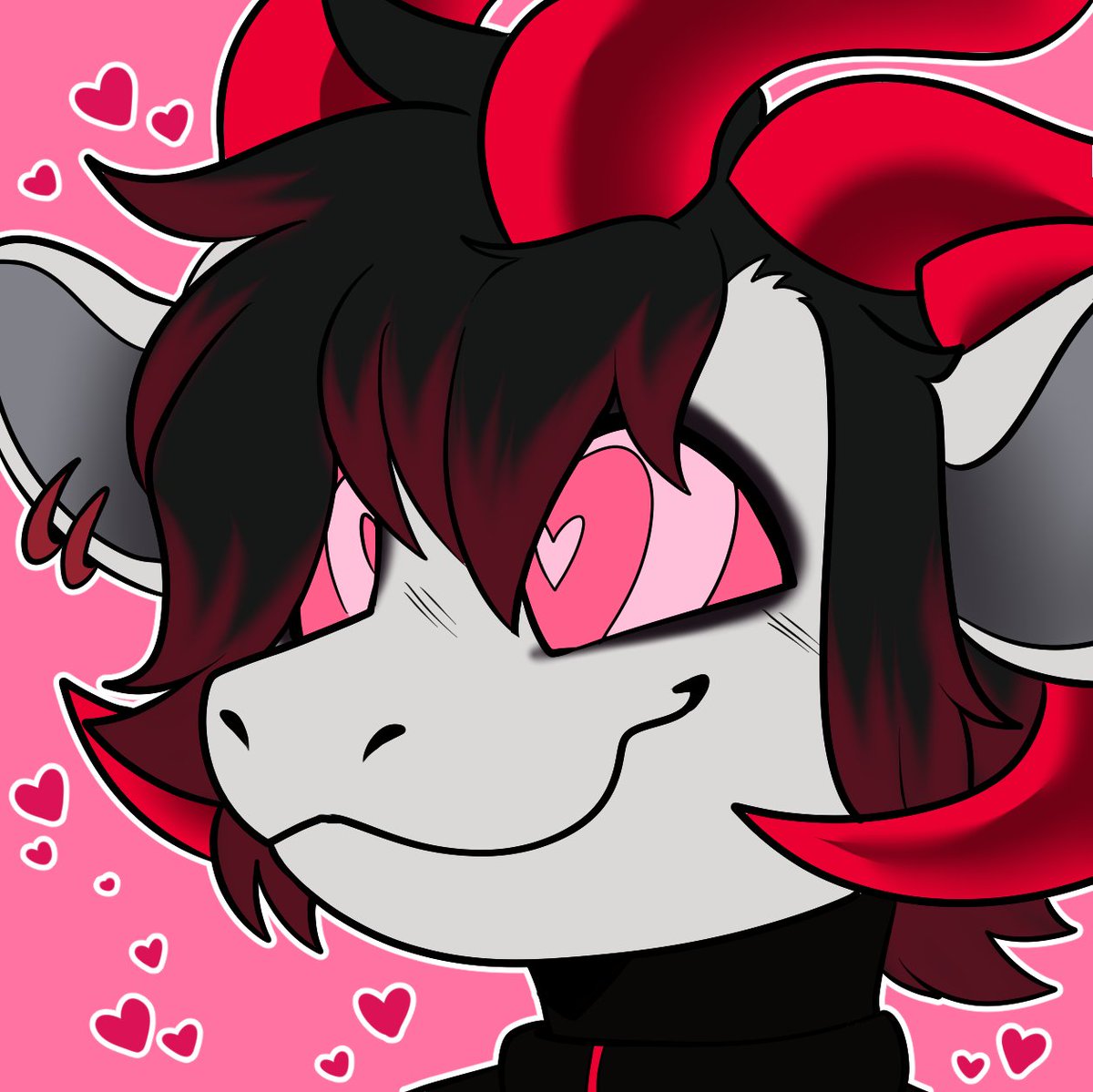 How I look at y'all~ ❤️💞
Awesome comm done by <a href="/popcocks/">@popcocks.bsky.social</a> !!! Go give them a follow they draw lots of hypno and Naga's &lt;33