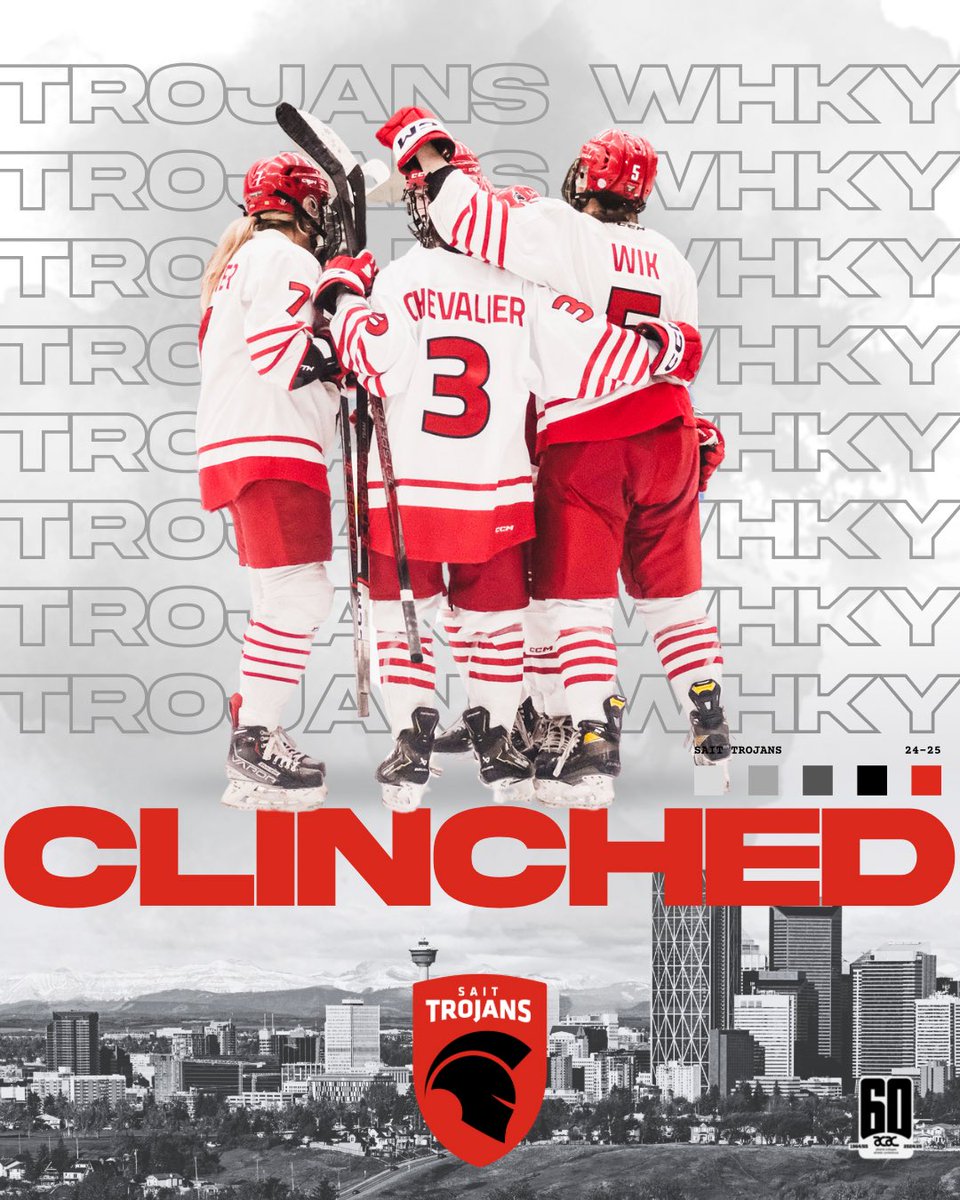 WHKY | CLINCHED 😤

The Trojans Women’s hockey team secured their spot in the first round of WHKY playoffs after two huge wins against Olds last weekend! Catch them at their last home game of the season against NAIT on Friday! 

#WeAreTrojans