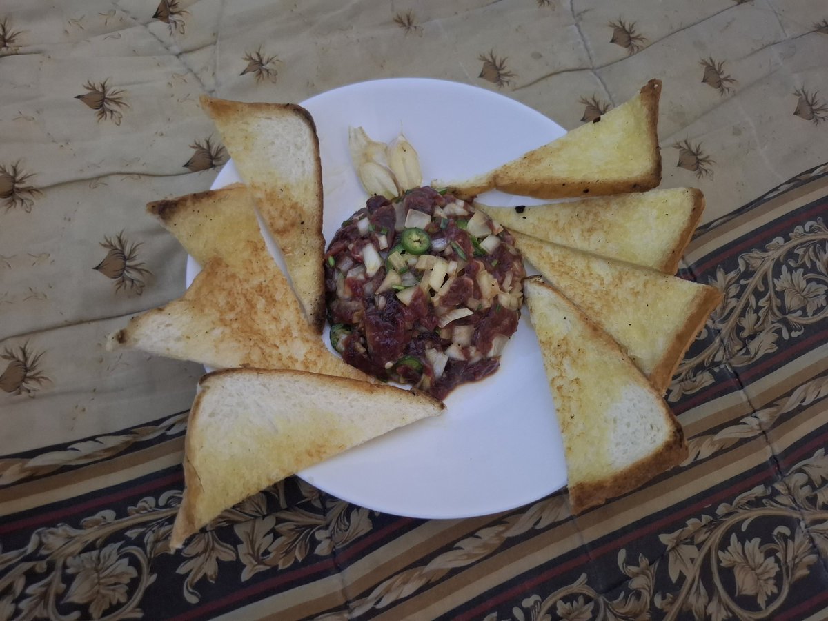 I'll let you know if I die eating this beef tartare.