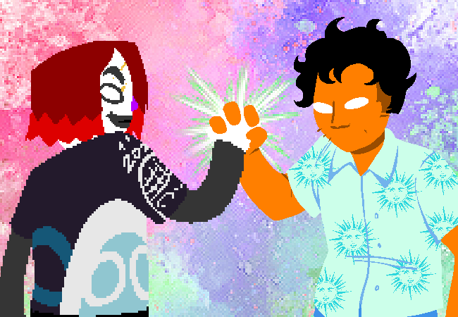 deconrecon_'s tweet photo. It's finally ready! The Andrew Hussie and Austinado Joint Q&amp;A is now available to read! Enjoy these two creative heads of Homestuck and Vast Error alike chat about their processes, the past and the future of their endeavors, and, of course, the Simspons. 

https://t.co/EEKm9clP0v https://t.co/dQ81MsflPq