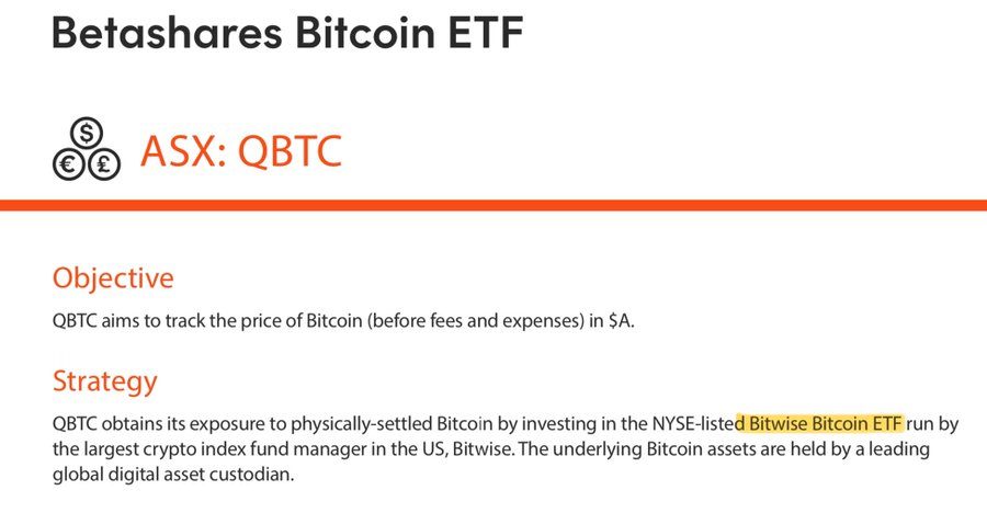 Australian #ETF Operator BetaShares Launches #BTC ETF