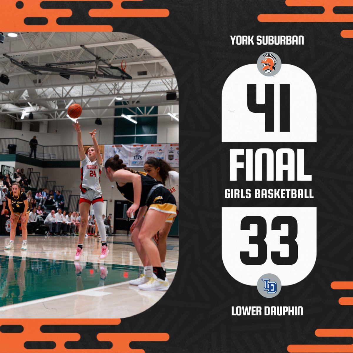 Girls Basketball defeats Lower Dauphin 41-33 to advance to the PIAA District 3-5A semifinals!