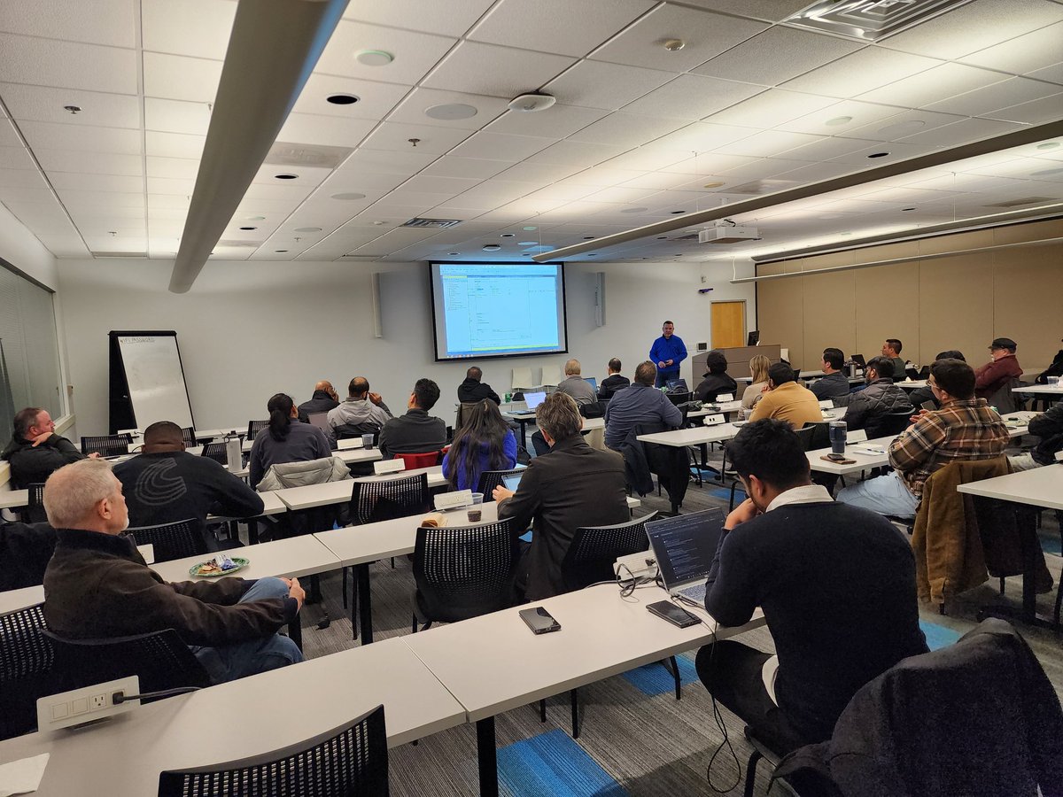 texasamy's tweet image. Great turnout tonight for #NTSSUG!  @Tim_Mitchell even making some seriously contemplative poses when talking about his 20 years experience with #SQLServer.