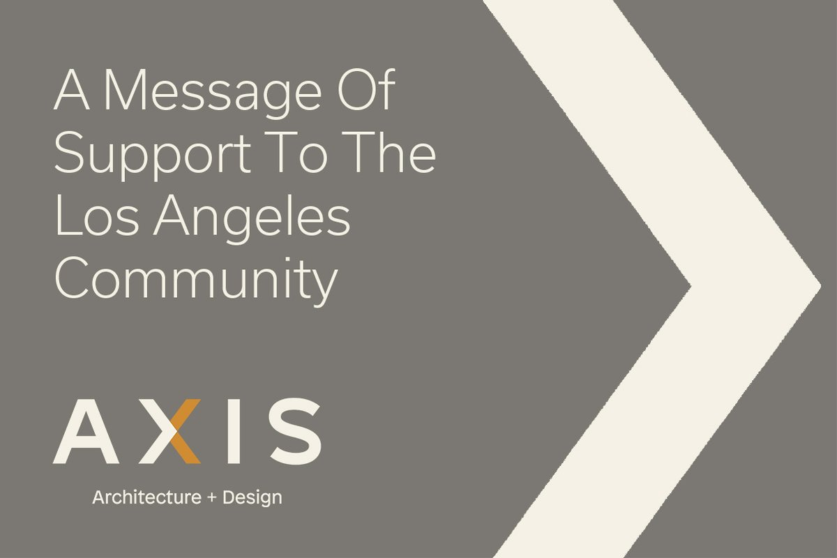 AXISArchDesign's tweet image. As the smoke literally clears from last month’s devastating Eaton and Palisades Fires, the time finally feels right for us here at AXIS Architecture + Design to address our friends and neighbors in LA. Read out statement: axisarchitecture.com/news/a-message…
