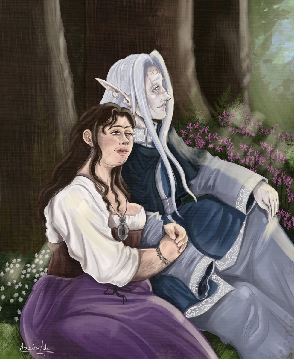 First complete painting of Aheliana and Silastym from my book🌸

Hehe, bonus points if anyone recognises the British countryside flowers!

#ocs #arthurianlegends #medievaloc #celtic #fantasyart #ocart #digitalpainting #historicalfiction #humanartist #noai #faefolk #artmoots