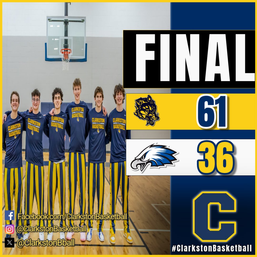 ClarkstonBball's tweet photo. Win on senior night, Back next week for districts at Avondale #ClarkstonBasketball https://t.co/6rn4jDwFZr