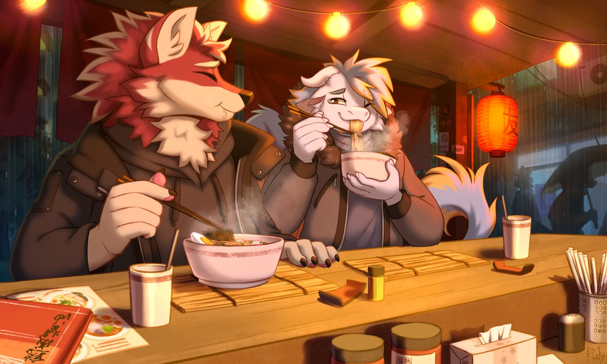 big red boi 🐾 (@lazziewuff) on Twitter photo Taking shelter from the cold rain in a cosy, warm ramen shop <3
🎨<a href="/_Ruddi___/">rudy 🔪🌿COMMS CLOSED</a>
💙<a href="/TheSkyril/">Skyril【スカイーリル】🐉🍌🍣</a> Taking shelter from the cold rain in a cosy, warm ramen shop <3
🎨<a href="/_Ruddi___/">rudy 🔪🌿COMMS CLOSED</a>
💙<a href="/TheSkyril/">Skyril【スカイーリル】🐉🍌🍣</a>