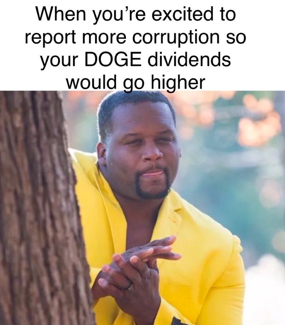 You report waste, fraud, and abuse ⬇️ DOGE saves more ⬇️ Your DOGE Dividend  check goes up 🇺🇸