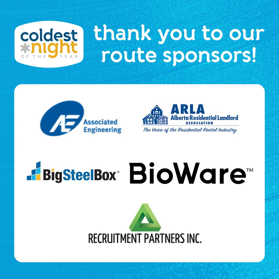 👏 Shout out to our amazing Route Sponsors! 🩵 Your support makes #CNOY safe, welcoming, and impactful—helping every step bring hope to those facing homelessness. Thank you! 

There’s still time to join us before Feb 22! → bit.ly/3BhPxIV