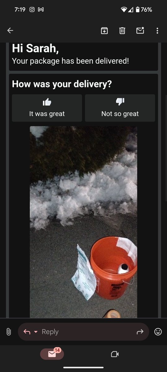 _Sarahcat's tweet photo. Driveway is a solid sheet of ice so I had to improvise (yes, it works) https://t.co/O6ksZslluM