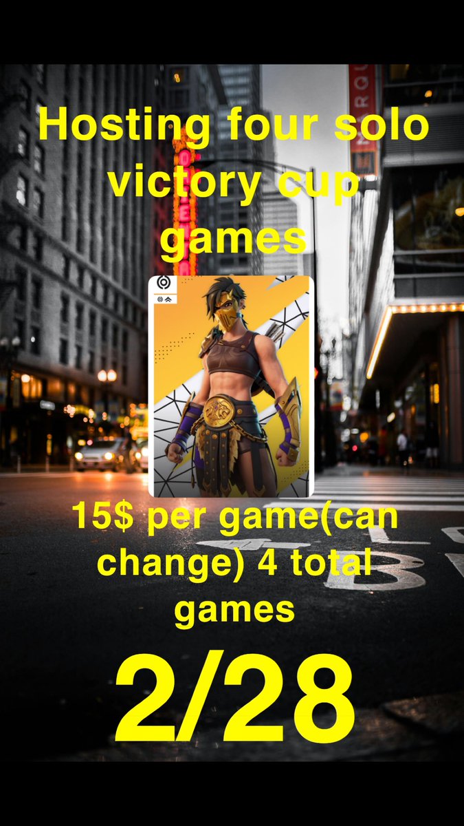 Hosting solo victory cup!!!!

1️⃣ must comment with interest 
2️⃣ must like the tweet
3️⃣ must repost the tweet 

Will send invites as I get interest