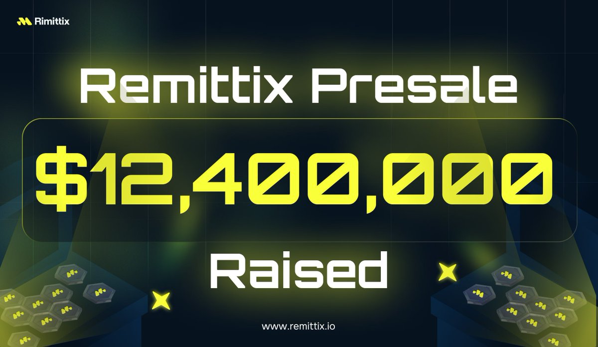 🔥 Huge Milestone for Remittix! 🔥

We’ve successfully raised $12.4M in our presale! 🚀

A massive thank you to our community and supporters for believing in the vision of borderless, efficient remittances. This is just the beginning!

Stay tuned for what’s next. Big things are