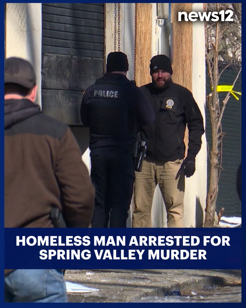 News12HV's tweet image. SECOND-DEGREE MURDER: A 26-year-old homeless man was arrested and charged with second-degree murder in the death of an unidentified man in Spring Valley. 

#News12 #SpringValley #Crime #Police #News #LocalNews #Hudsonvalley #HudsonvalleyNews
bit.ly/4bcweRJ
