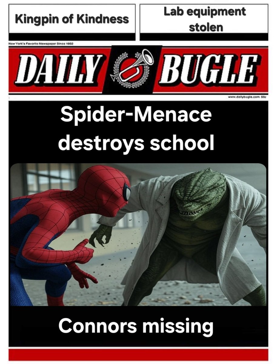 TheBugleDaily1's tweet photo. #Spiderman #menace https://t.co/Eir14uNnXx