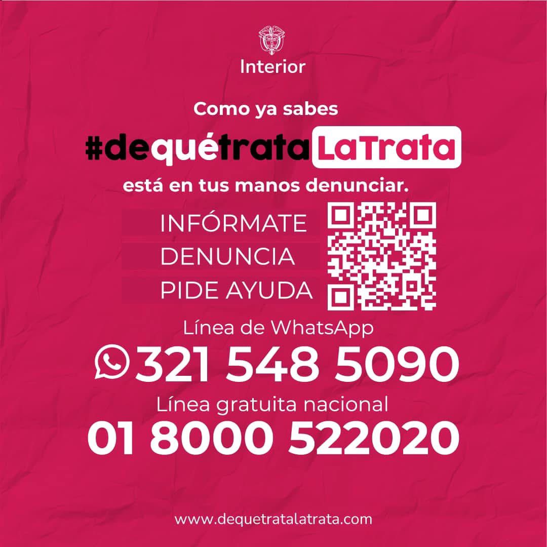 LiliEstupinanAc's tweet photo. Senadora @JenniferPedraz, el @MinInterior activó el Comité Interinstitucional de Lucha contra la Trata de Personas en clave extraordinaria y en articulación con todas las entidades nacionales y territoriales para la atención de casos.
• Se activó en el territorio la campaña de prevención #DeQuéTrataLaTrata en la jornada de sensibilización sobre el delito de trata de personas a más de 300 desplazados del Catatumbo alojados en hoteles del sector Las Mercedes en Cúcuta.
• Se activaron rutas de protección y asistencia a 30 casos identificados en la Región del Catatumbo. Atención a tres grupos familiares con niños víctimas de trata en Ocaña y Tibú.
• En los 30 casos se identificaron 27 mujeres en Sardinata, Tibú y Ocaña, de las cuales 17 son migrantes venezolanas, en su mayoría víctimas de explotación sexual.
• Activación de la ruta de atención y coordinación con entidades competentes y comités responsables con Ministerio de Salud y Protección Social y Ministerio de la Igualdad y la Equidad.
•Activación de Comité Territorial. Este es un asunto interinstitucional.
• Y seguimos en alerta, en tanto hay su registro de casos por la grave situación humanitaria que vive el territorio.
Subdirectora (E) de Gobierno, Gestión Territorial y Lucha contra la Trata @GustavoGarcia_F