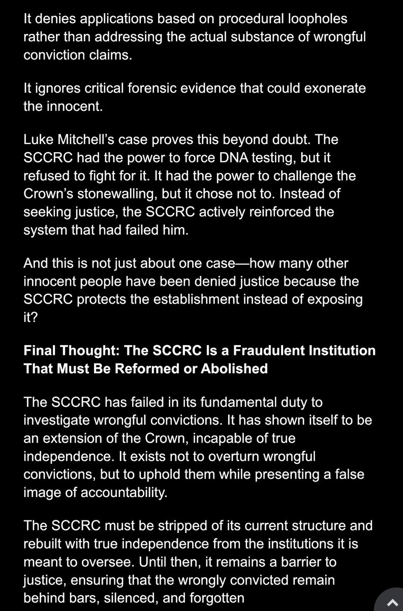 The SCCRC: A Sham Institution That Shields Miscarriages of Justice

The Scottish Criminal Cases Review Commission (SCCRC) presents itself as an independent body committed to investigating wrongful convictions. In reality, it operates as an extension of the justice system,