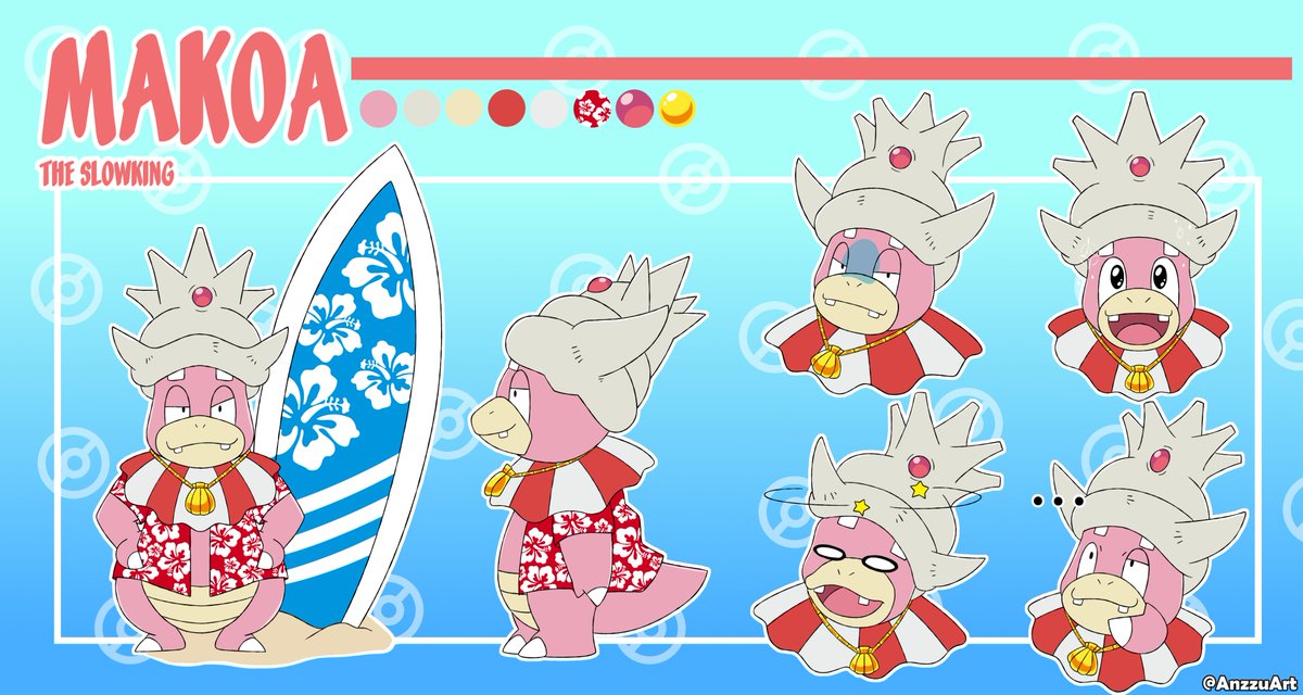 ANZZUART's tweet photo. Ref sheet comm for @Jman120888 
Thanks you! ❤️ 
#Slowking #pokemon #art #pokemonart #refsheetcomm #comissionopen https://t.co/Z7bT0dJE0R