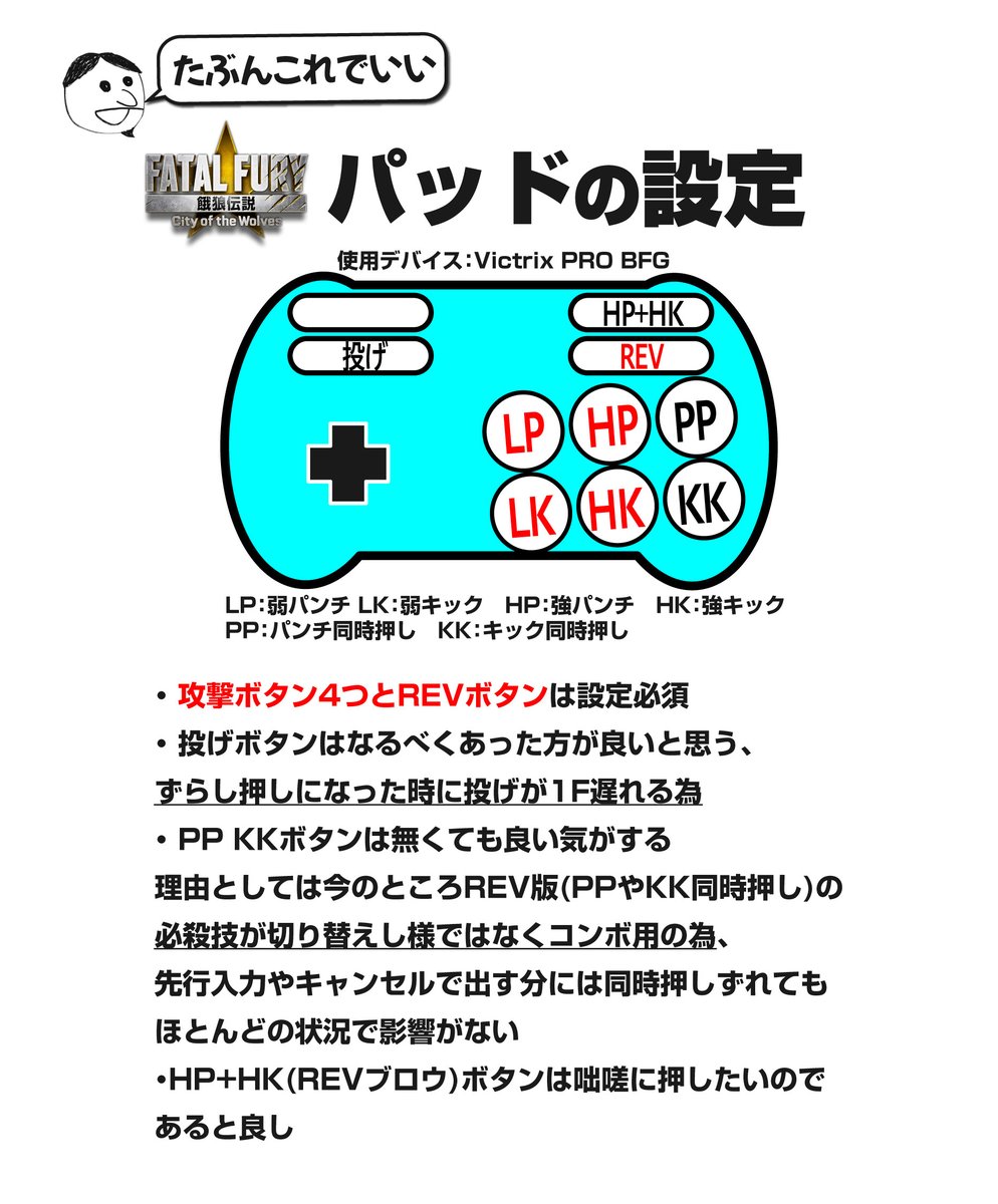 餓狼CotW デバイス調査 アケコンorパッドのどちらが向いてそうかを調べ