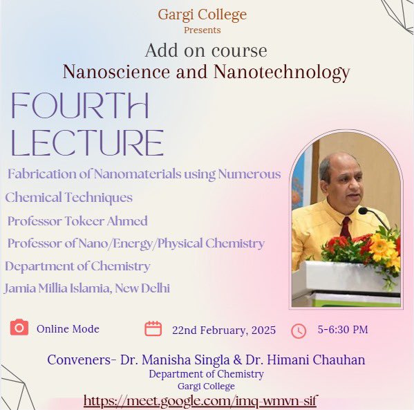 Prof. Tokeer Ahmad (@ahmadtokeer) on Twitter photo Online Lecture on Techniques for Nanomaterials Synthesis. <a href="/GargiCollege/">Gargi College</a>
<a href="/jmiu_official/">Jamia Millia Islamia (NAAC A++ Grade Central Univ)</a> <a href="/UnivofDelhi/">University of Delhi</a> Online Lecture on Techniques for Nanomaterials Synthesis. <a href="/GargiCollege/">Gargi College</a>
<a href="/jmiu_official/">Jamia Millia Islamia (NAAC A++ Grade Central Univ)</a> <a href="/UnivofDelhi/">University of Delhi</a>