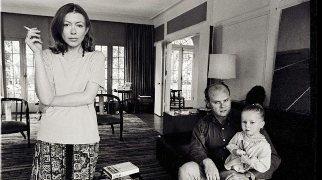 Joan DIdion, John Gregory Dunne, and Quintana Roo Dunne, Hollywood, 1968.