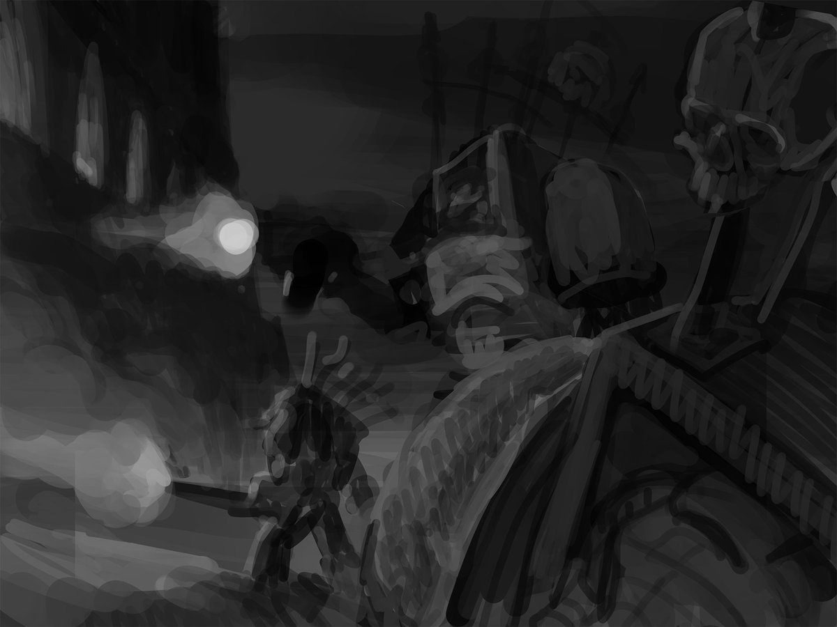 nicktperry's tweet photo. Starting the next one. Chaos terminators storming a bastion. Roughing in stage. #40k #warhammer40k https://t.co/qvQVMDhMWD