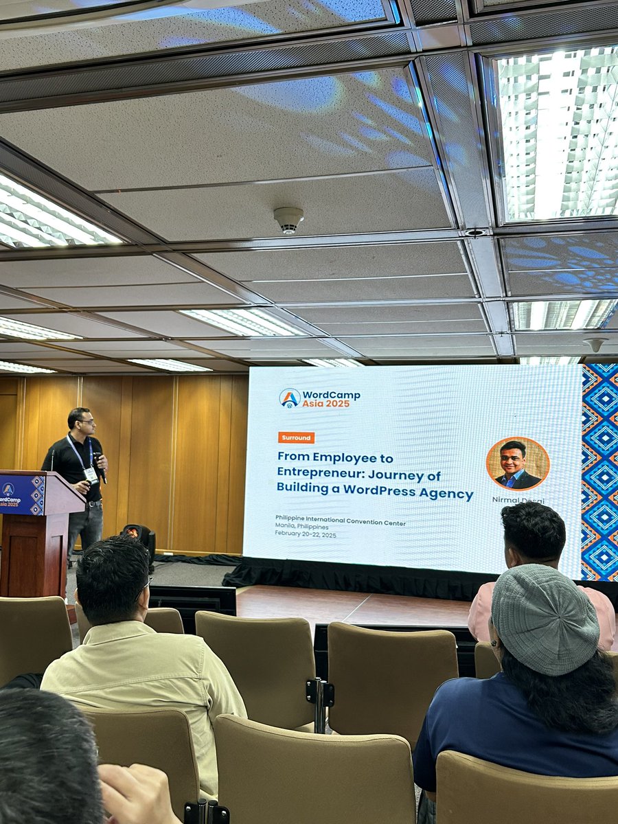 My first session is “From Employee to Entrepreneur: Journey of Building a WordPress Agency” by <a href="/nirmalrdesai/">Nirmal Desai</a>